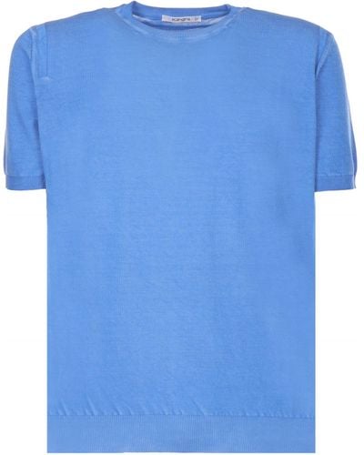 Kangra T-shirt cobalto in maglia di cotone - Blu