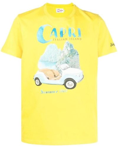 Mc2 Saint Barth T-shirt "capri island" gialla in cotone - Giallo