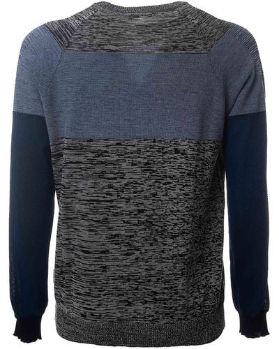 Roberto Collina MAGLIA MULTICOLOR IN COTONE - Blu