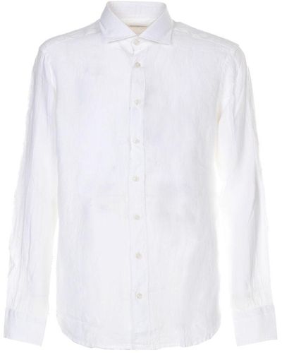 BASTONCINO Camicia bianca in lino - Bianco