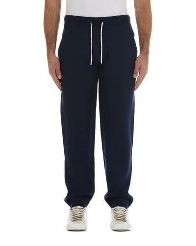 Mc2 Saint Barth Pantalone tuta jogger in lana merino - Blu