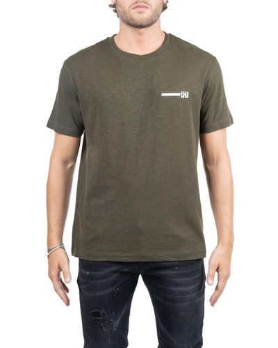 Les Hommes T-shirt in cotone con applicazione logo frontale - Grigio