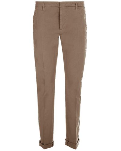 Dondup Pantalone "gaubert" cammello in gabardina di cotone - Grigio