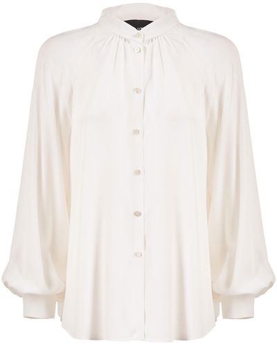 Boutique Moschino Camicia bianca in misto seta - Bianco