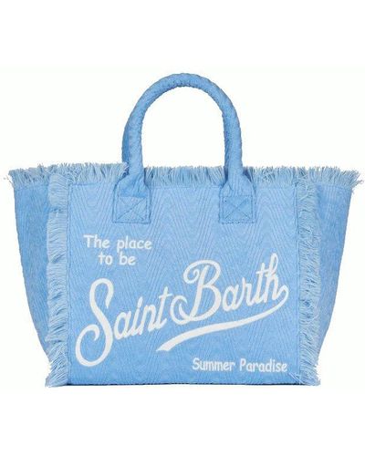 Mc2 Saint Barth Borsa "vanity sponge terry" azzurra in spugna cinigliata - Blu