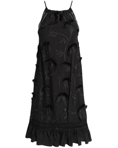 WEILI ZHENG Mini abito halter in mussola di cotone - Nero