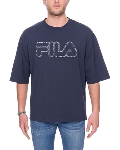Fila T-shirt con applicazione logo frontale - Blu