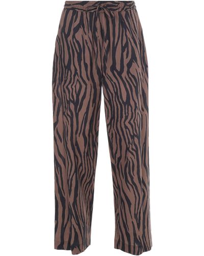 Nude Pantalone in cotone con stampa animalier - Multicolore