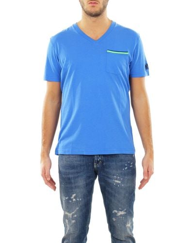 Sundek T-shirt 'waren-v-neck' in cotone - Blu