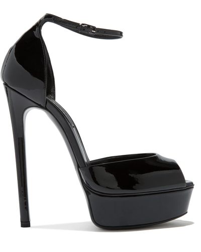 Casadei Sandales de flore - Noir