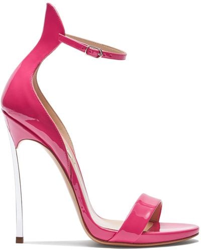Casadei Cappa Blade Patent Leather Sandals - Rose