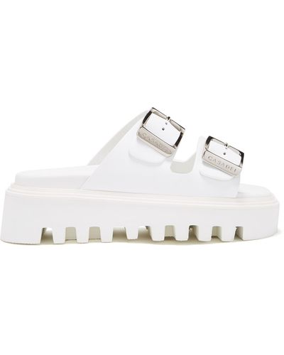 Casadei Buckles Leather Slides - Donna Flats White 41 - Bianco