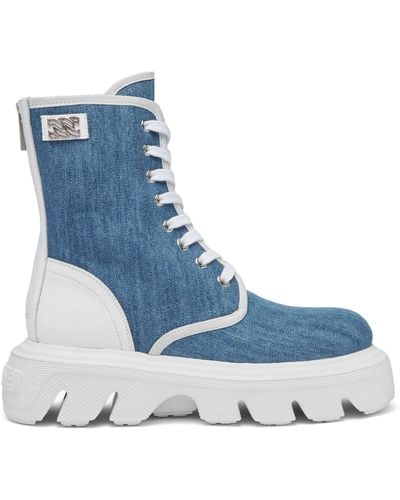 Casadei Shoes > boots > lace-up boots - Bleu