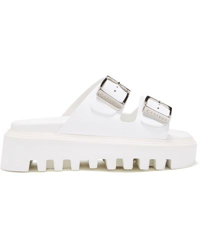 Casadei Buckles Leather Slides - White
