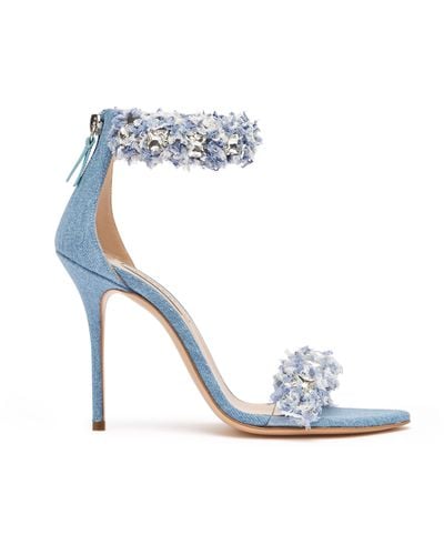Casadei Elsa Denim Sandals - Bleu