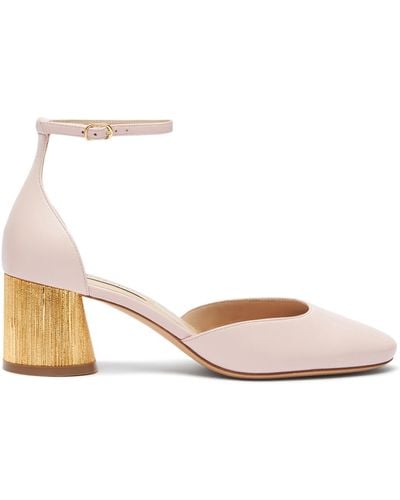 Casadei Emily Cleo Leather And Gold Sandals - Rosa