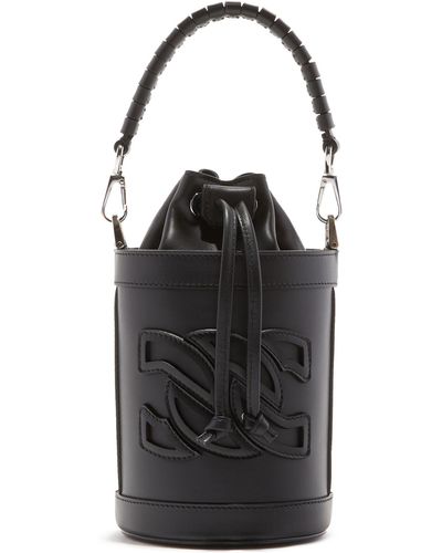 Casadei Giulia Leather Bucket Bag - Black