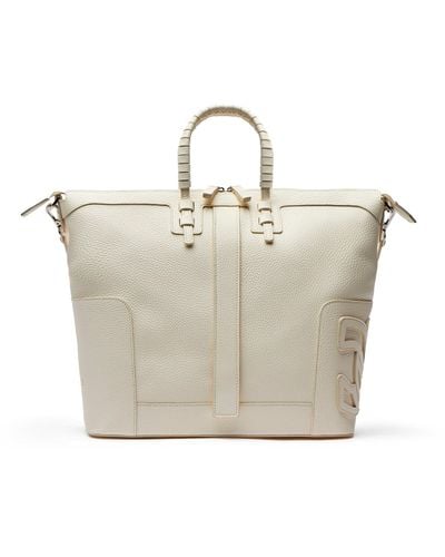 Casadei C-style Leather Traveller Bag Small - Bianco