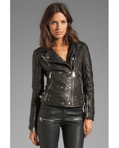 Anine Bing Moto Leather Jacket - Black