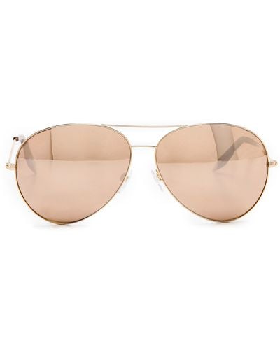 Victoria Beckham 18K Gold Mirror Aviator Sunglasses - Gold/Gold Mirror - Metallic
