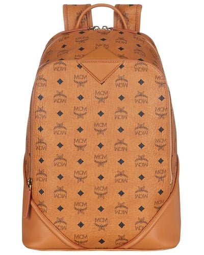 MCM Medium Duke Visetos Backpack - Brown