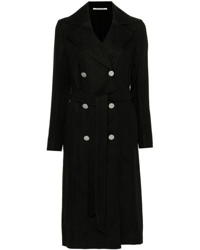 Tagliatore Luce double-breasted linen coat - Nero