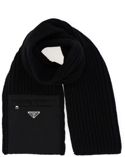 Prada Shaker Knit Scarf - Black