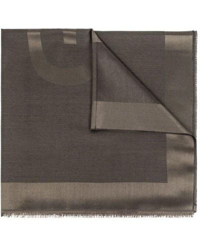 Givenchy Scarf With Logo, - Gray