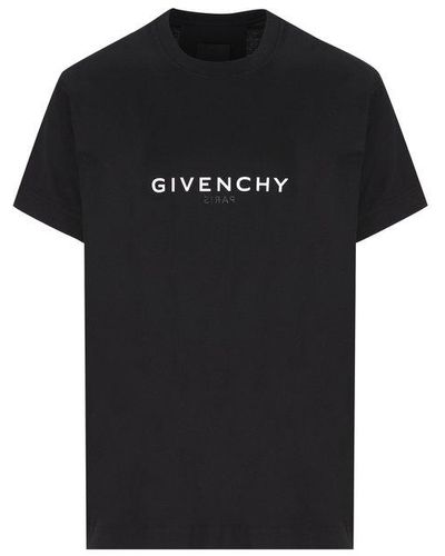 Givenchy Logo Printed Round Neck T-shirt - Black