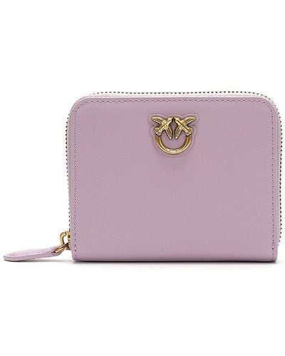 Pinko Logo Plaque Zip Around Wallet - Purple