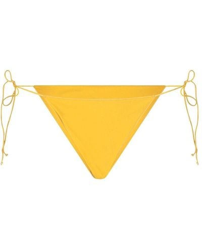 Oséree Triangle Shape Side-tie Fastened Bikini Bottom - Yellow
