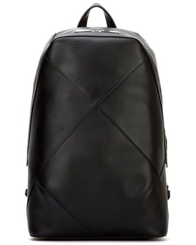 Bottega Veneta Logo Embossed Large Backpack - Black