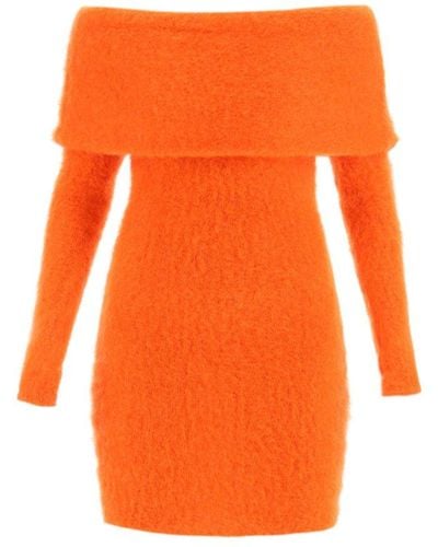 Isabel Marant 'aria' Mohair Blend Dress - Orange