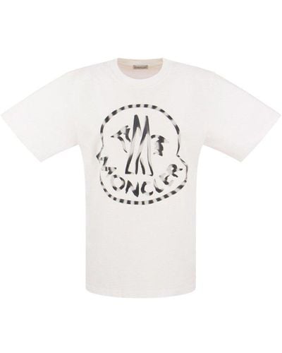 Moncler Logo Printed Crewneck T-shirt - White