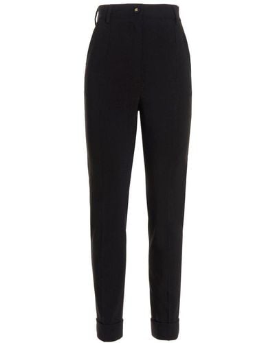 Dolce & Gabbana Turn-up Cuff Tailored Pants - Black