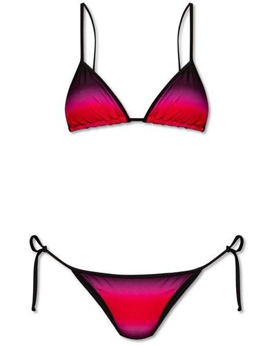 The Attico Gradient-effect Bikini Set - Red