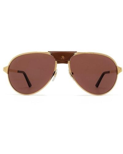 Cartier Aviator Frame Sunglasses - Brown