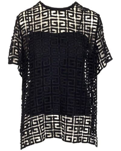 Givenchy Lace Effect Straight Top - Black