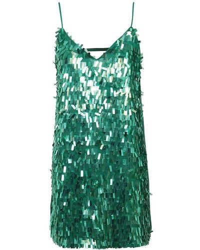Pinko Sequin-embellished Minidress - Green