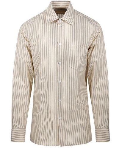 Golden Goose Striped Buttoned Shirt - White