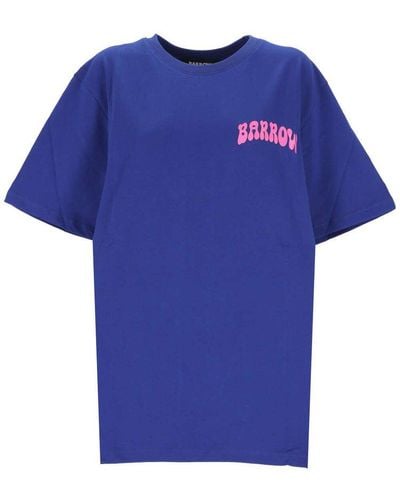 Barrow Logo Printed Crewneck T-shirt - Blue