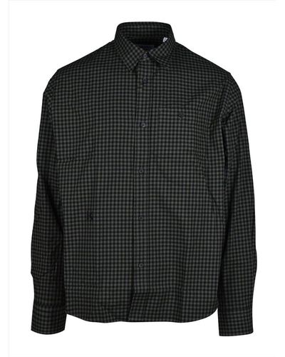 KENZO Checked Buttoned Shirt - Black