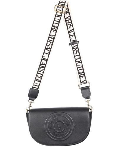 Versace Half Moon Bag With V-emblem - Black
