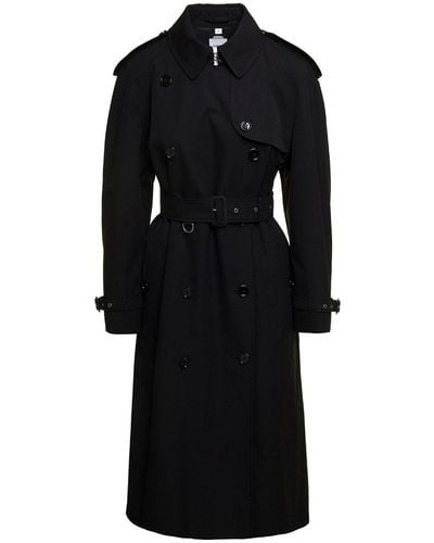 Burberry Black Cotton Trench Coat