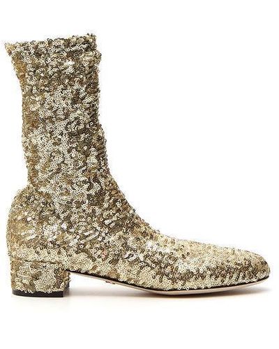 Dolce & Gabbana Metallic Sequin Ankle Boots - Multicolour