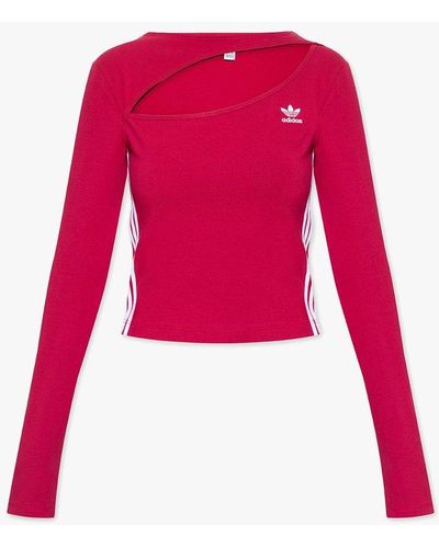 adidas Originals Center Stage Long-sleeved Top With Cut-out - Red