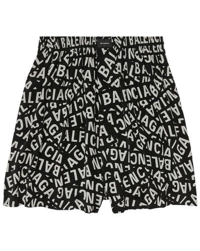 Balenciaga Pajama Shorts - Black