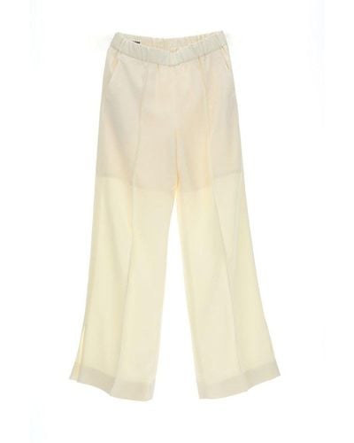 Jil Sander Side-slit Detailed Straight-leg Pants - White