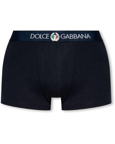 Dolce & Gabbana Boxers With Logo, - Blue
