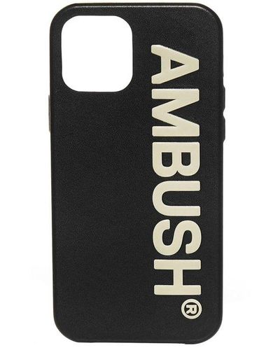 Ambush Logo Printed Iphone 12 Pro Max Case - Black